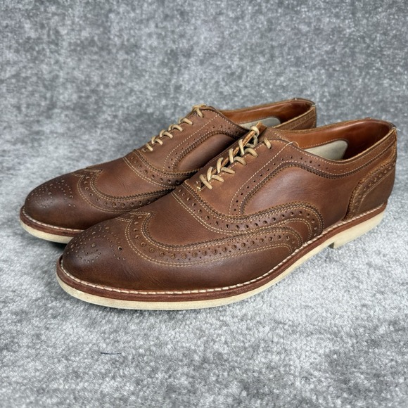 Allen Edmonds X Brooks Brothers Wingtip Brogue‎ Oxfords Brown Leather 11.5 D - Picture 1 of 12